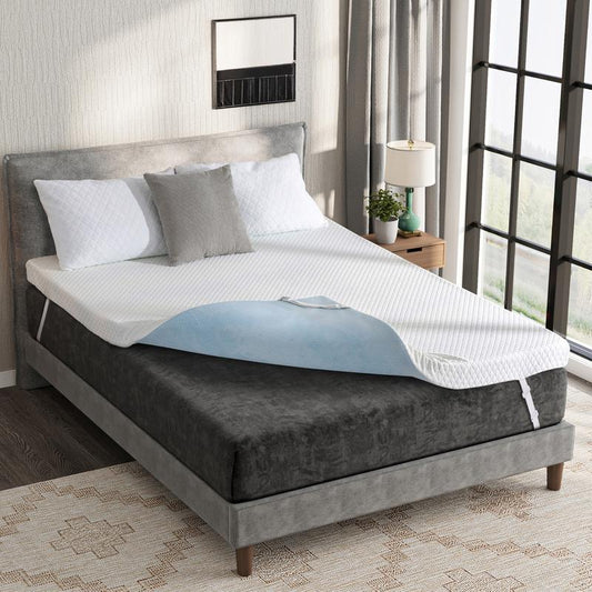 EGO Original White Mattress Topper, Gel Memory Foam, Cooling Sleep with Ventilated Design & Removable Fitted Cover