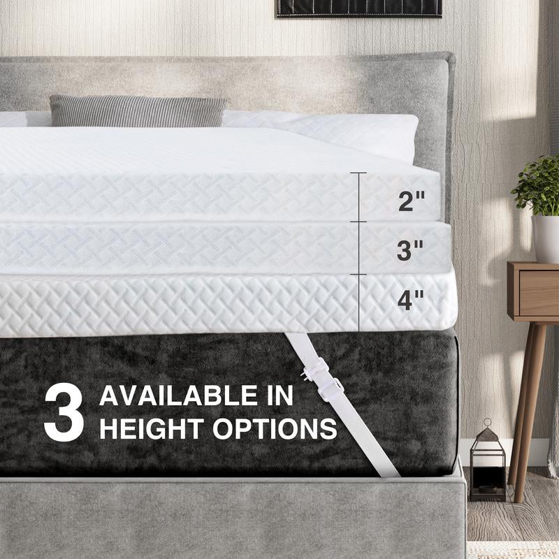 EGO Original White Mattress Topper, Gel Memory Foam, Cooling Sleep with Ventilated Design & Removable Fitted Cover