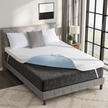 EGO Original White Mattress Topper, Gel Memory Foam, Cooling Sleep with Ventilated Design & Removable Fitted Cover