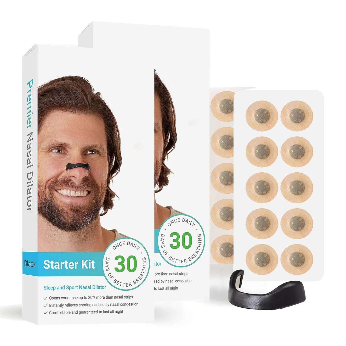 30Days/Box Nasal Breathing Dilators Kits Magnetic Nose Clip Strips Increase Sports Air Intake Improve Sleeping anti Snoring