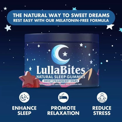 Lullabites Gummies Strawberry Stars Flavor - 30 Servings Sugar-Free Vegan Halal