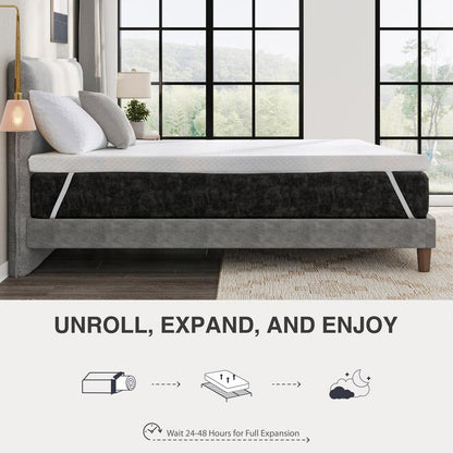 EGO Original White Mattress Topper, Gel Memory Foam, Cooling Sleep with Ventilated Design & Removable Fitted Cover